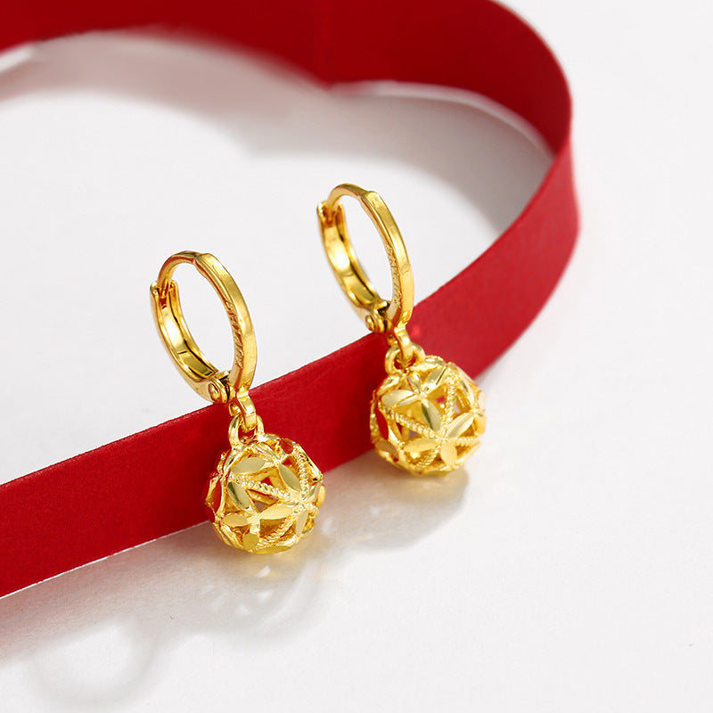 Wholesale Vintage Hollow Out Hydrangea Alloy Earrings